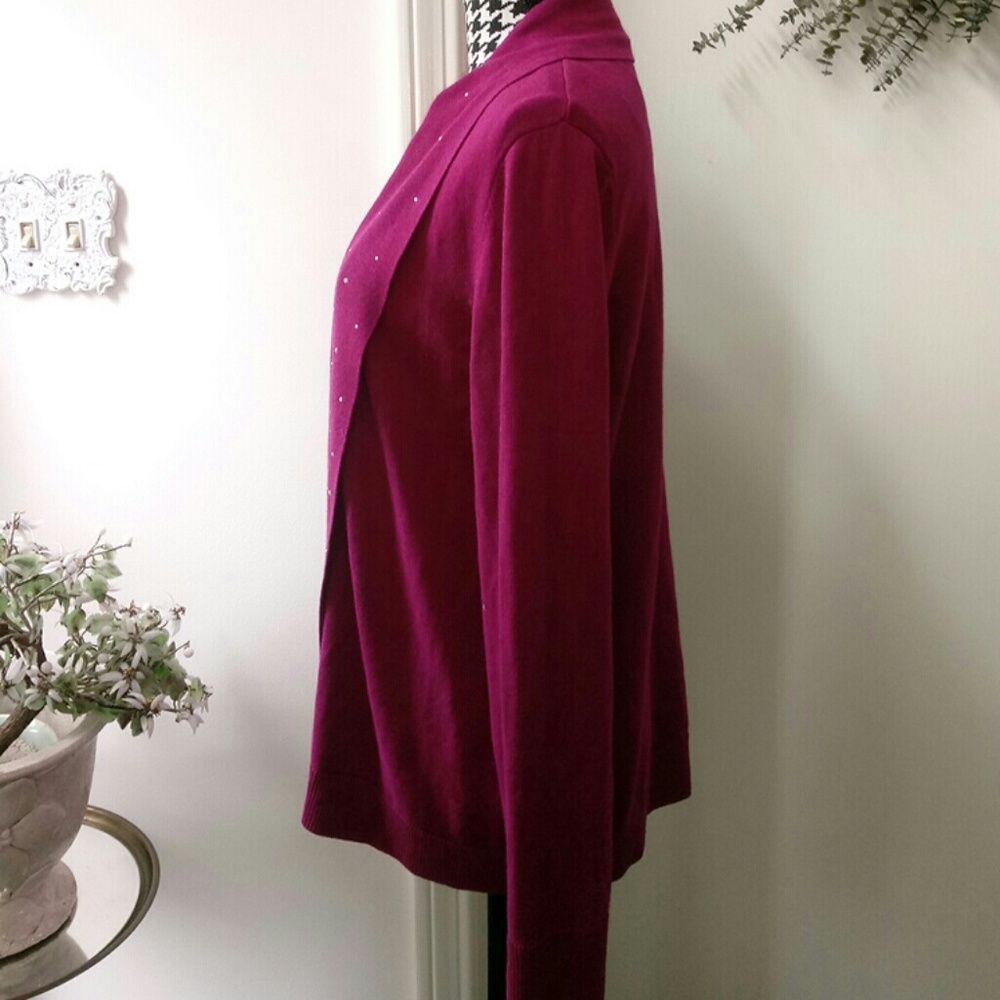 Ruby Rd. Open Front Cardigan Size M - image 3